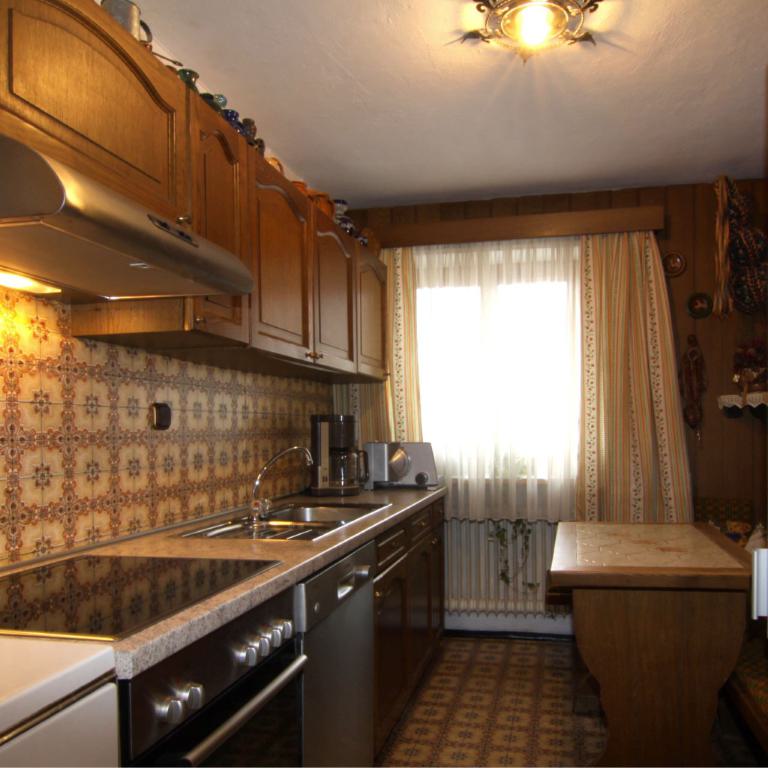 Die Küche in der Ferienwohnung 2 im Haus Bergrast in Oberau bei Berchtesgaden